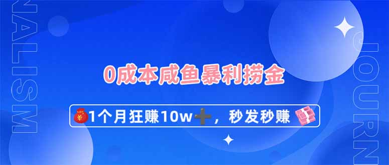 （14257期）0成本闲鱼暴利捞金，1个月狂赚10W+，秒发秒赚新玩法-联合微创