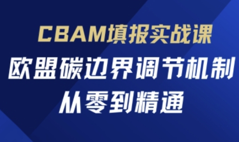 CBAM填报实战课，欧盟碳边界调节机制，从零到精通-联合微创