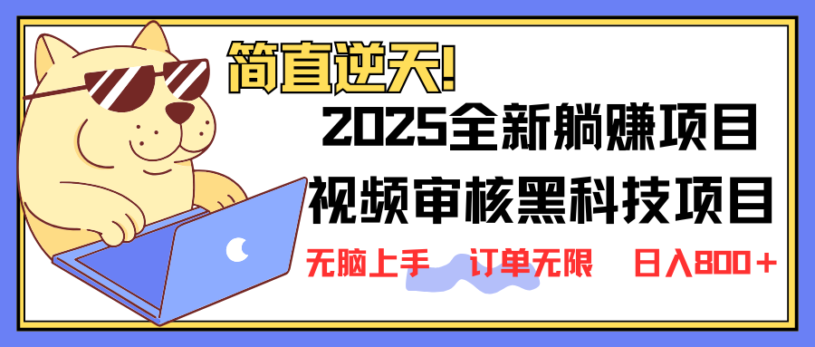 （14141期）2025 全新视频审核黑科技项目登场，新手小白无脑上手5秒闭眼出单，订单...-联合微创