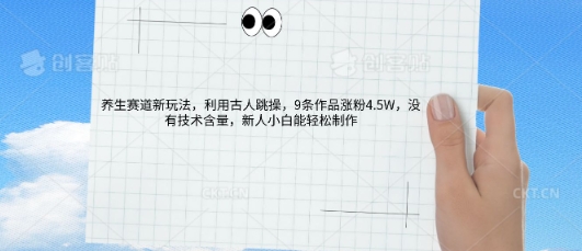 AI养生赛道新玩法，10条作品涨粉5.2W，操作简单，新人小白能轻松制作-联合微创