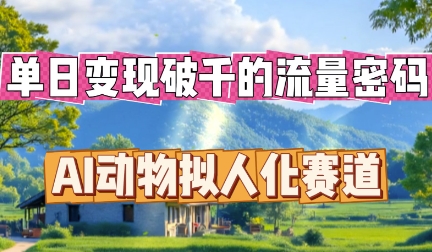 单日变现破k的流量密码，AI动物拟人化赛道-联合微创