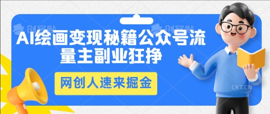 AI绘画变现秘籍：公众号流量主副业狂挣，网创人速来掘金-联合微创