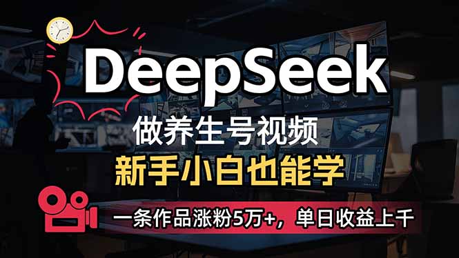 （14199期）小白用DeepSeek做养生号，一条作品涨粉5万+，单日收益上千-联合微创